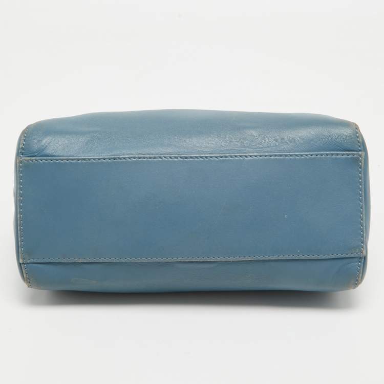مملوكة مسبقًا Fendi Light Blue Leather Mini Peekaboo Top Handle Bag