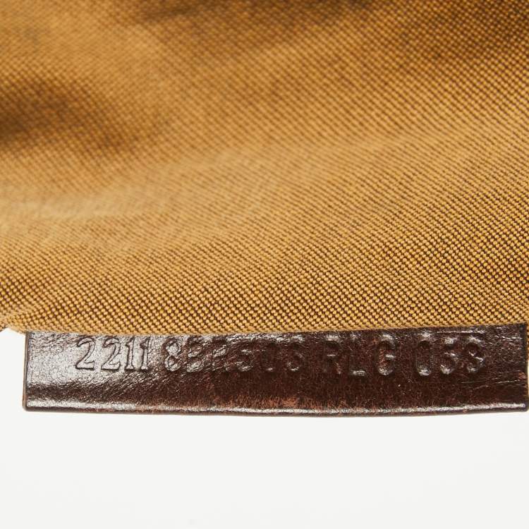 Pre Owned Fendi Brown/Green Zucca Canvas Embroidered Shoulder Bag