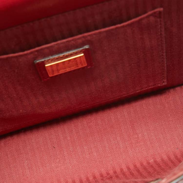 مملوكة مسبقًا Fendi Red Leather Mini Demi Jour Top Handle Bag