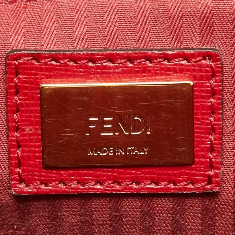مملوكة مسبقًا Fendi Red Leather Mini Demi Jour Top Handle Bag