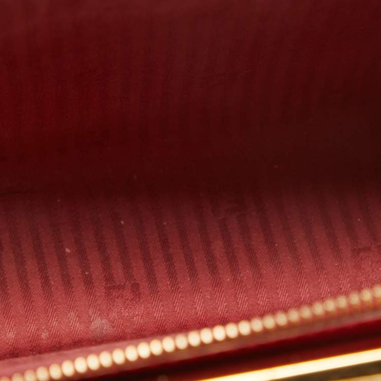 مملوكة مسبقًا Fendi Red Leather Mini Demi Jour Top Handle Bag