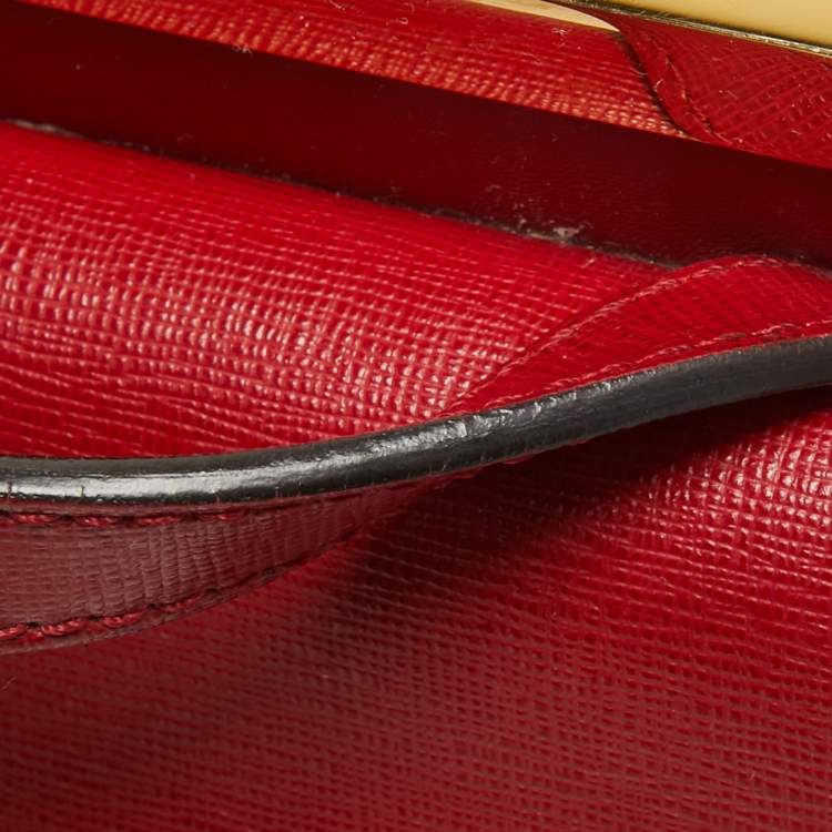 مملوكة مسبقًا Fendi Red Leather Mini Demi Jour Top Handle Bag