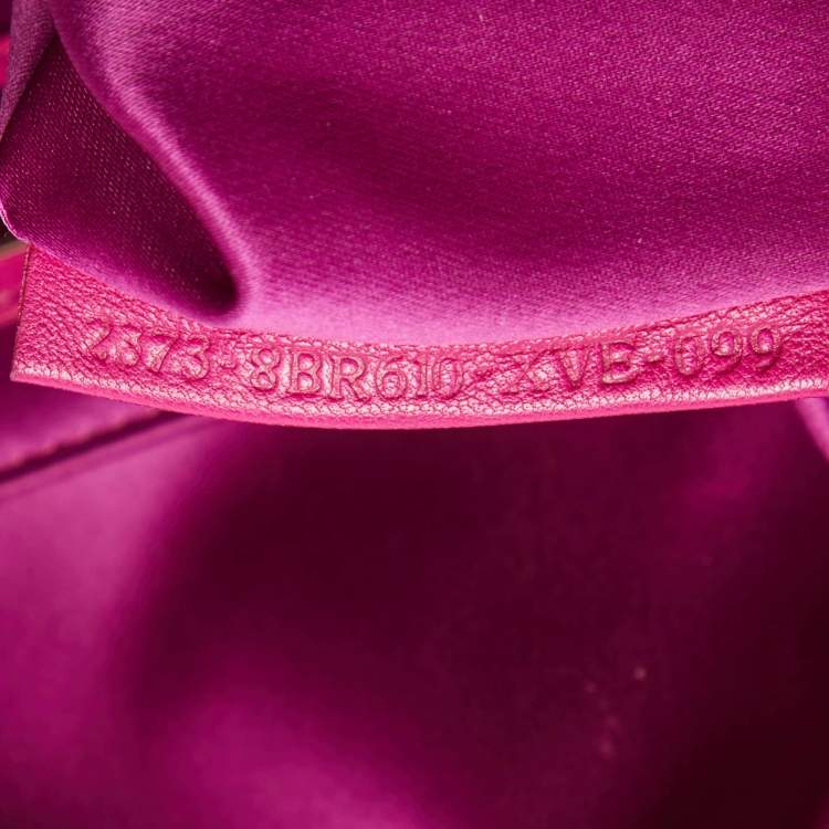 Pre Owned Fendi Fuchsia Leather Flap Shoulder Bag