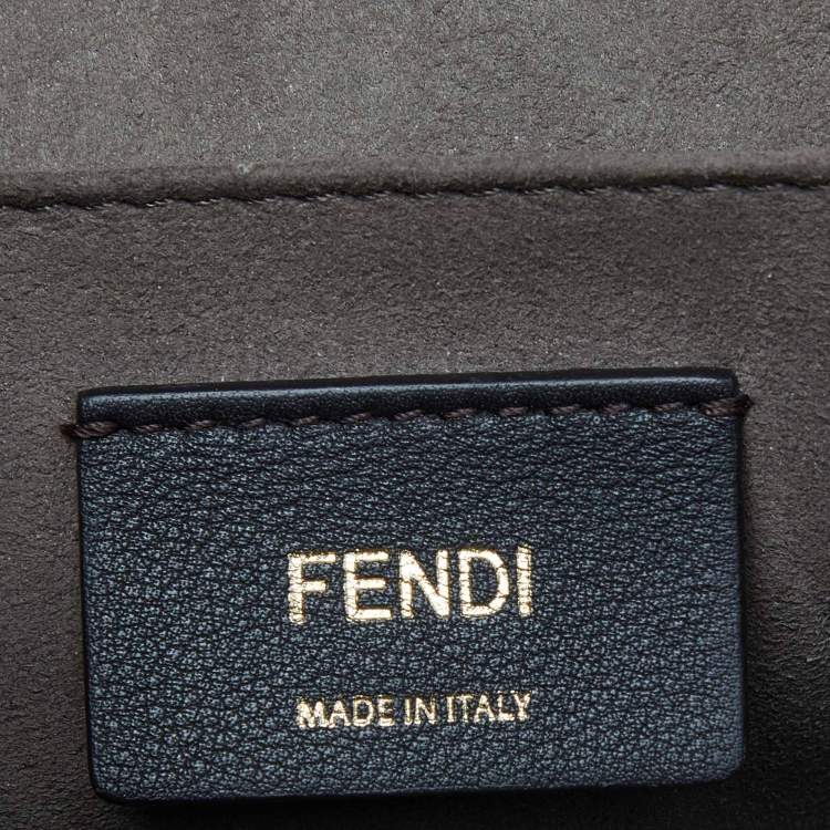 مملوكة مسبقًا Fendi Brown/Beige Python Kan I F Logo Top Handle Bag