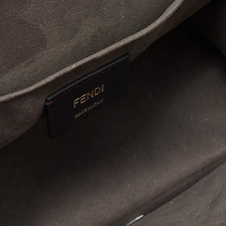مملوكة مسبقًا Fendi Brown/Beige Python Kan I F Logo Top Handle Bag