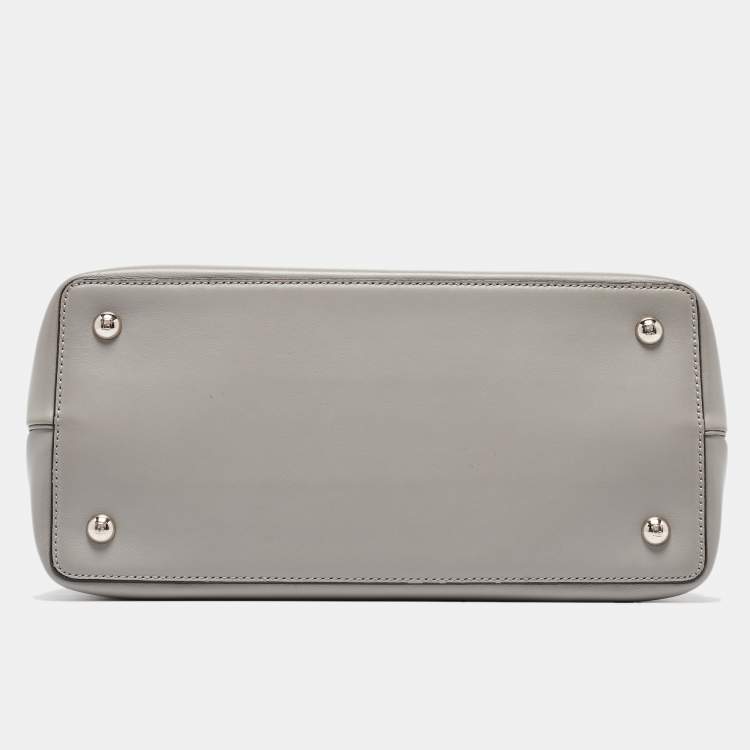 Pre Owned Fendi Grey Leather Small 2Jours Tote
