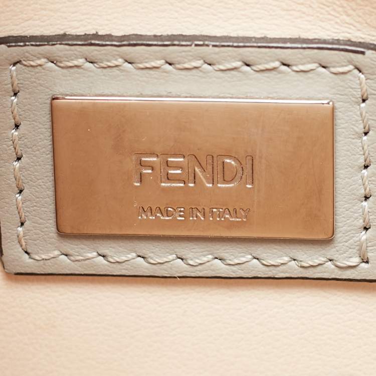 Pre Owned Fendi Grey Leather Small 2Jours Tote