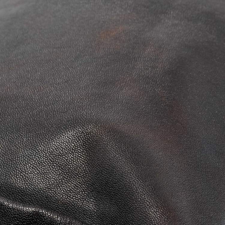 Pre Owned Fendi Black Leather Large Peekaboo Top Handle Bag