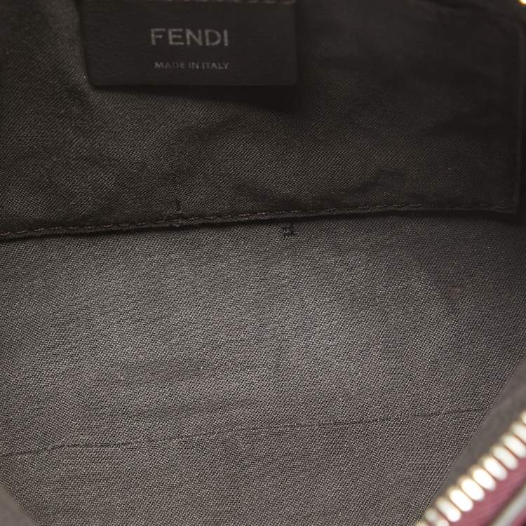 Pre Owned Fendi Burgundy/Brown Leather Mini By The Way Shoulder Bag
