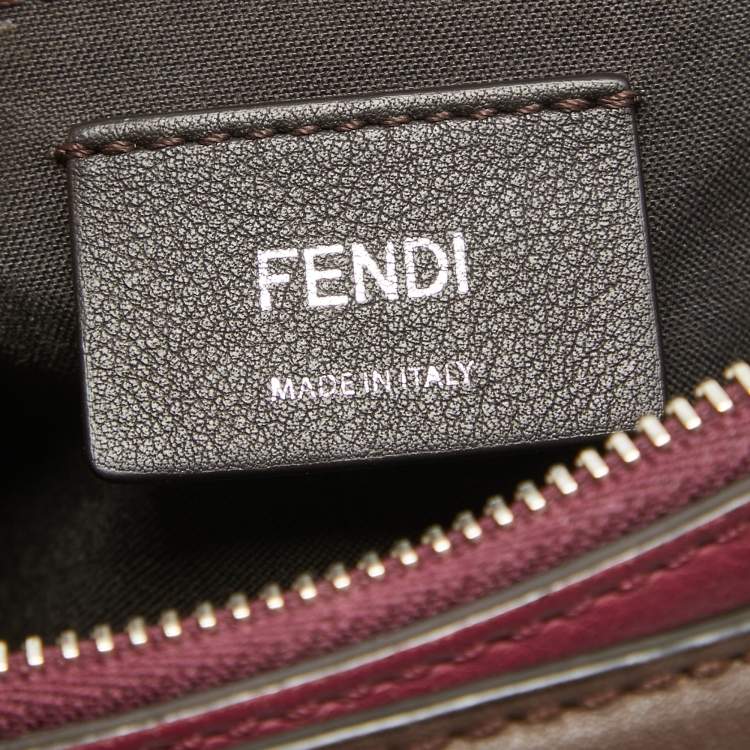 Pre Owned Fendi Burgundy/Brown Leather Mini By The Way Shoulder Bag