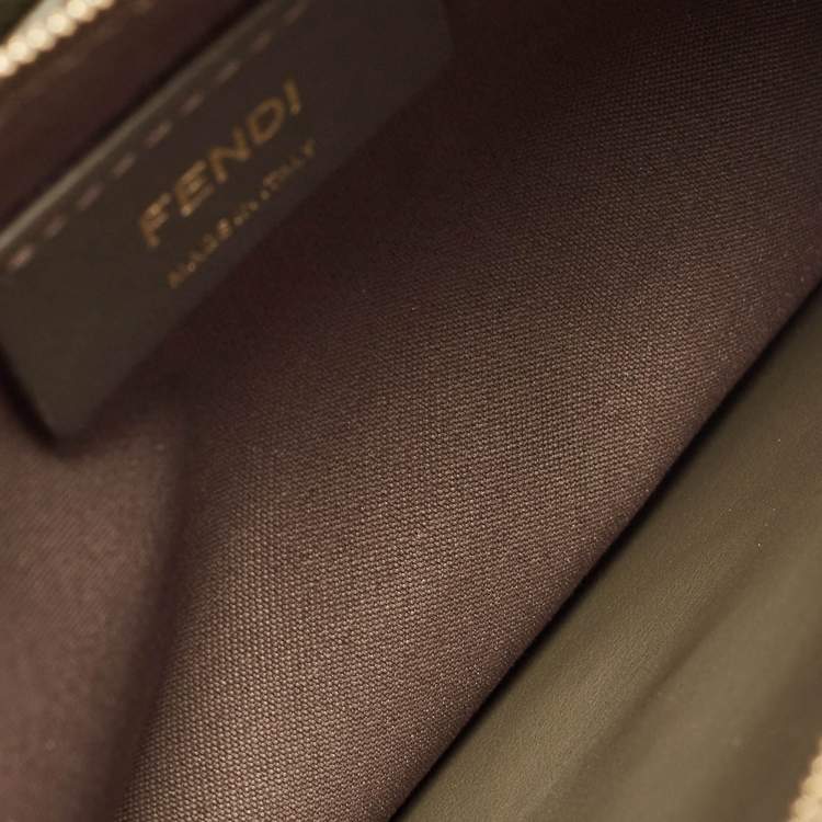 Pre Owned Fendi Olive Green Leather F is Fendi Wallet on Chain 
