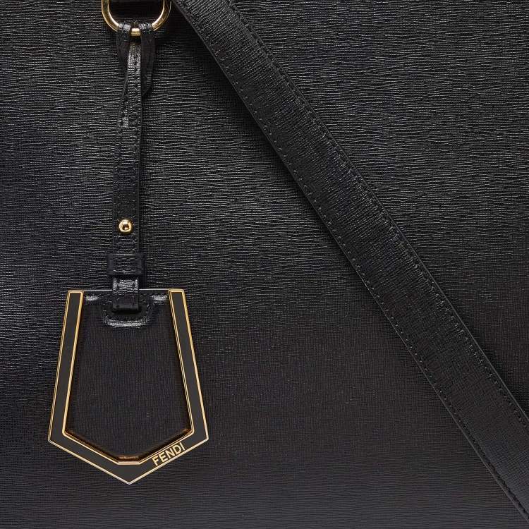 Pre Owned  Fendi Black Leather Medium 2Jours Tote