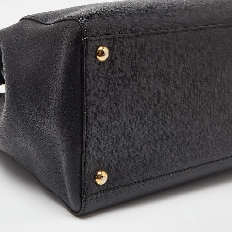 Pre Owned  Fendi Black Leather Medium 2Jours Tote