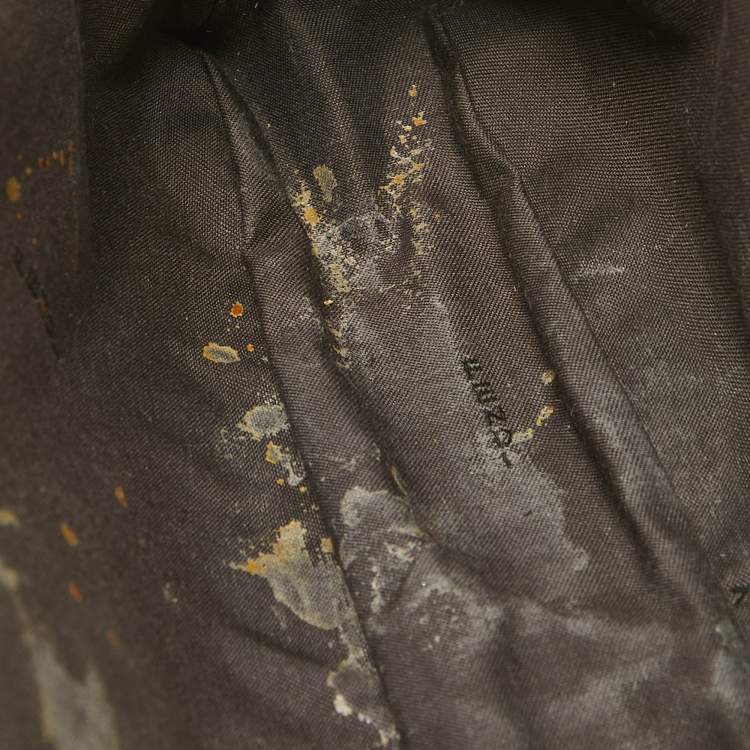 Pre Owned Fendi Yellow Zucca Embossed Leather Large Baguette Bag
