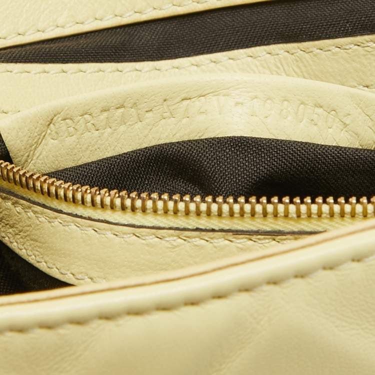 Pre Owned Fendi Yellow Zucca Embossed Leather Large Baguette Bag