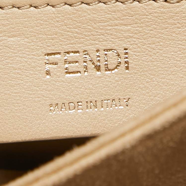 Pre Owned Fendi Black/Brown Zucca Embossed Leather Small Kan U Shoulder Bag