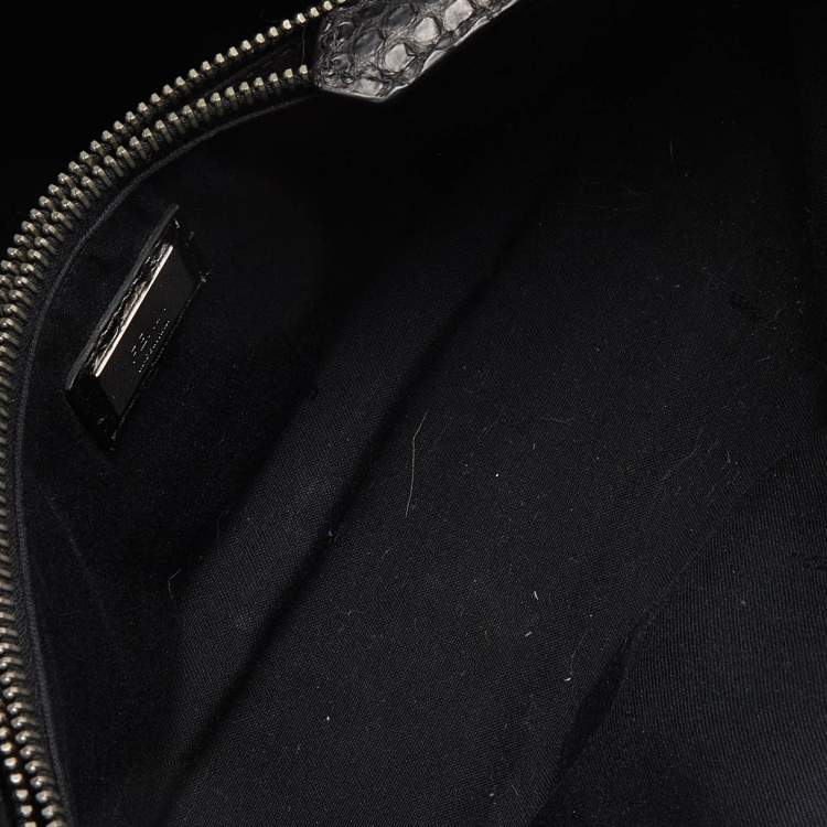 Pre Owned Fendi Multicolor Python Medium Studded By The Way Boston Bag