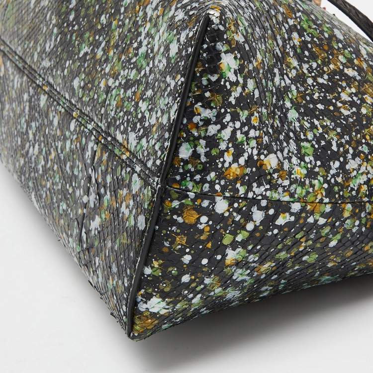 Pre Owned Fendi Multicolor Python Medium Studded By The Way Boston Bag
