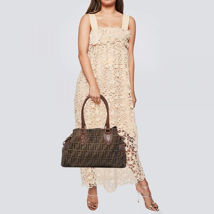 مملوكة مسبقًا Fendi Brown/Tobacco Zucca Canvas Chef du Jour Satchel