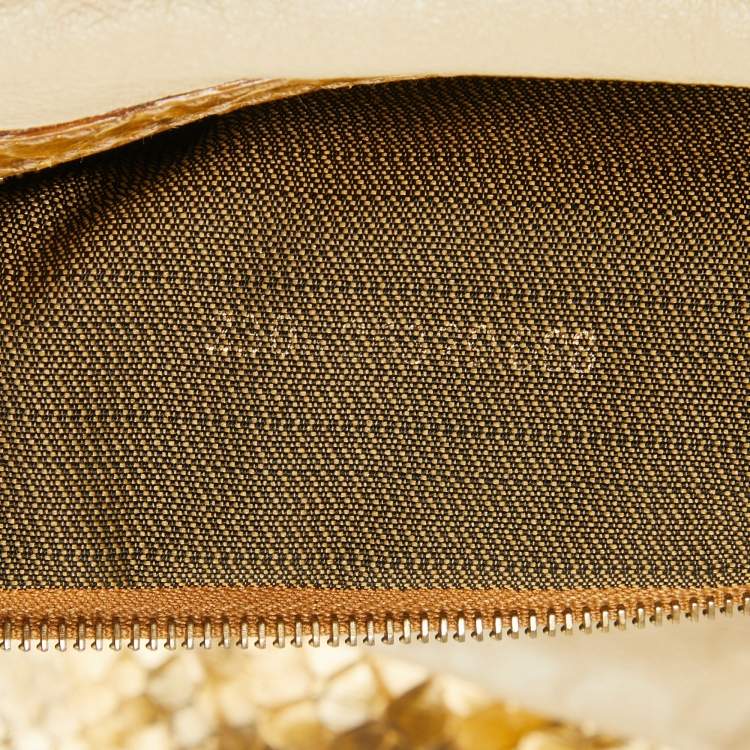 Pre Owned Fendi Cream/Black Python Twins Tote
