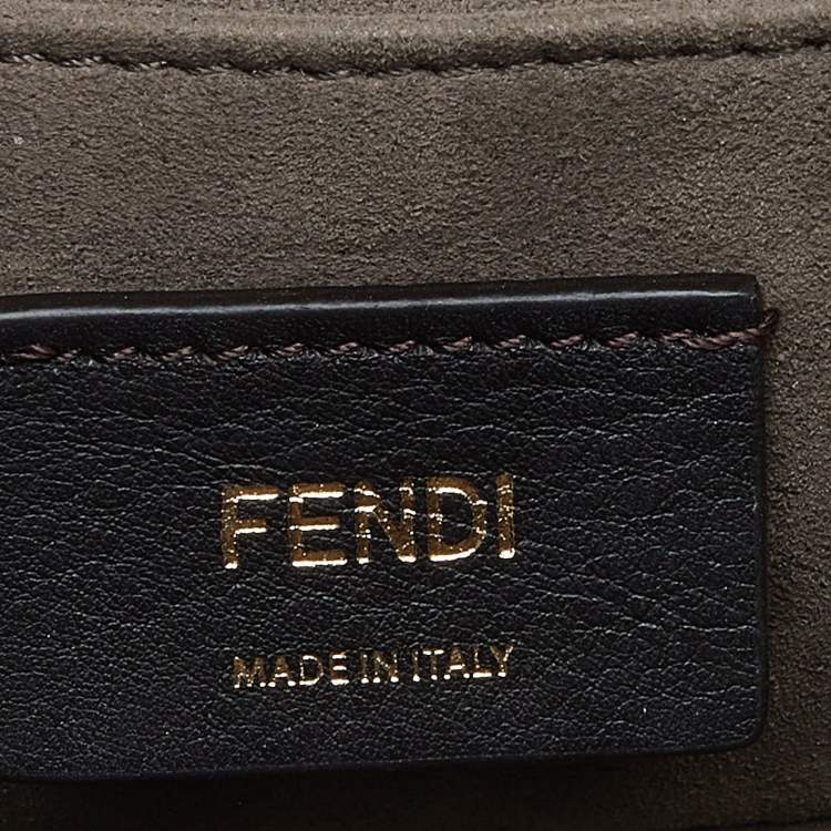 Pre Owned Fendi Black Leather Mini Kan I Shoulder Bag