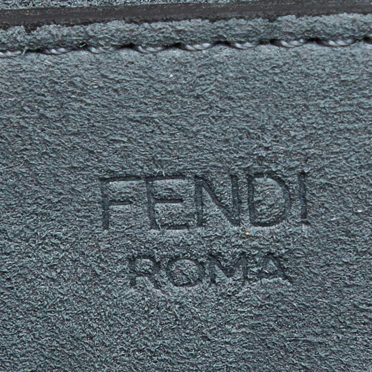 Pre Owned Fendi Silver Laminated Leather Small Sunshine Tote