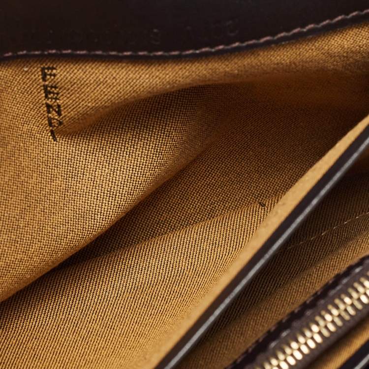 Pre Owned Fendi Tobacco Zucca Canvas and Leather Flap Continental Wallet