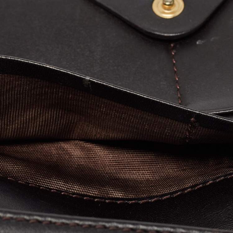 Pre Owned Fendi Tobacco Zucca Canvas and Leather Flap Continental Wallet