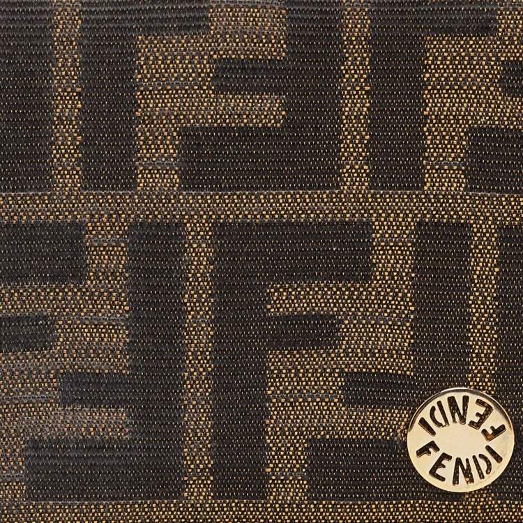 Pre Owned Fendi Tobacco Zucca Canvas and Leather Flap Continental Wallet