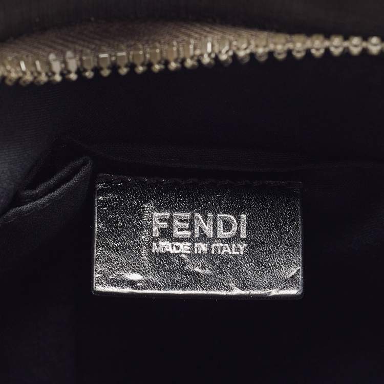 Pre Owned Fendi Green Zucca Spalmati Canvas Messenger Bag