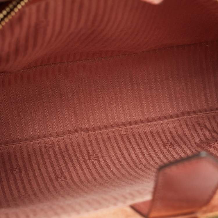 Pre Owned Fendi Punch Pink Leather Medium 2Jours Tote