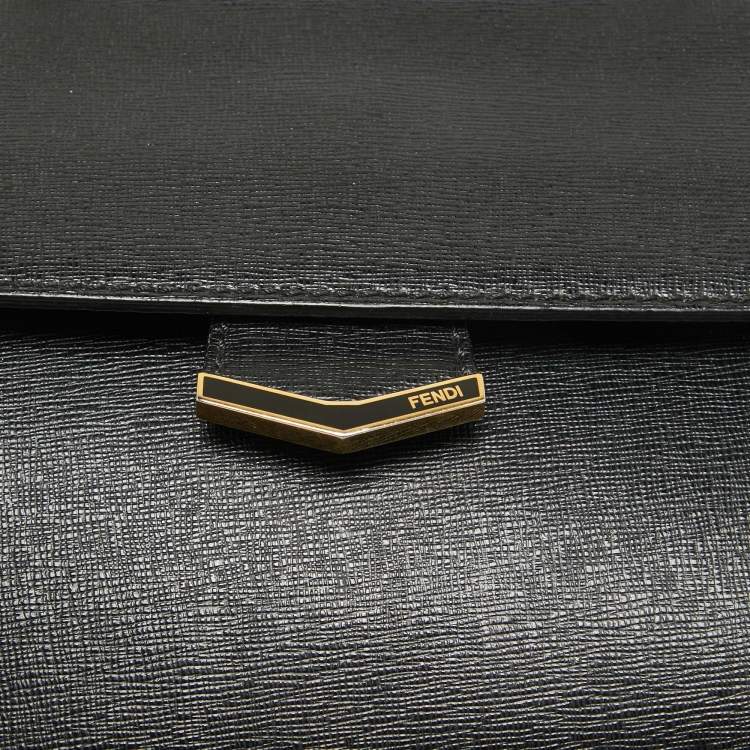 Pre Owned Fendi Black Leather Small Demi Jour Top Handle Bag