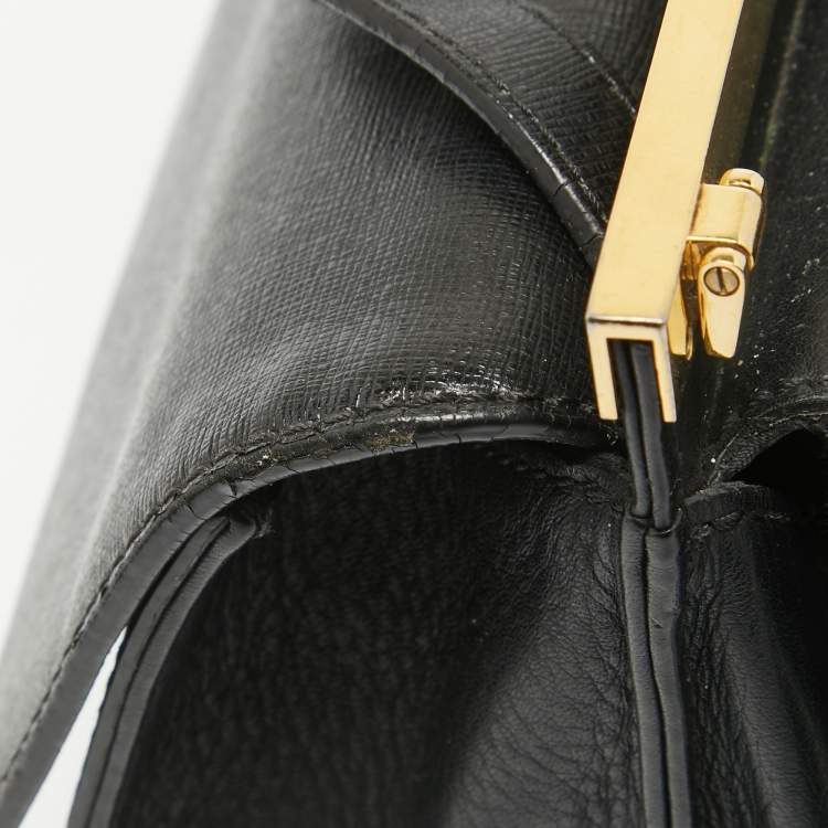Pre Owned Fendi Black Leather Small Demi Jour Top Handle Bag