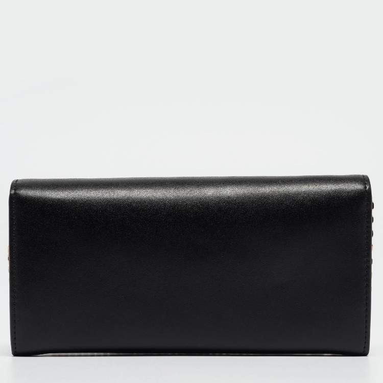 Pre Owned Fendi Black Leather Dotcom Wallet on Chain