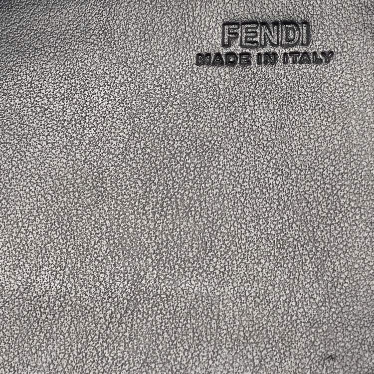 Pre Owned Fendi Black Leather Dotcom Wallet on Chain
