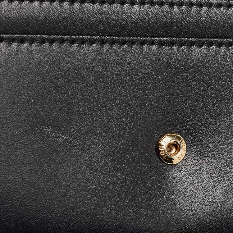 Pre Owned Fendi Black Leather Dotcom Wallet on Chain