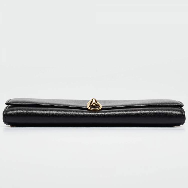 Pre Owned Fendi Black Leather Dotcom Wallet on Chain