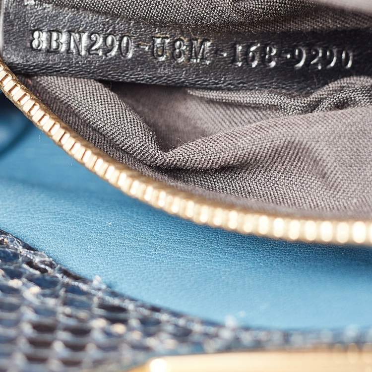 Pre Owned Fendi Blue Shine Python Regular Peekaboo Top Handle Bag