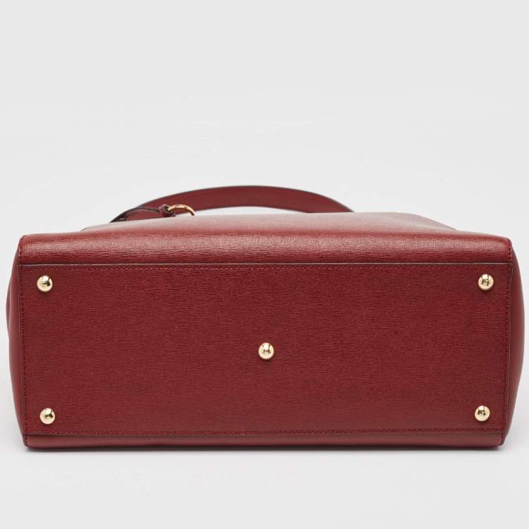 Pre Owned Fendi Red Leather Medium 2Jours Tote