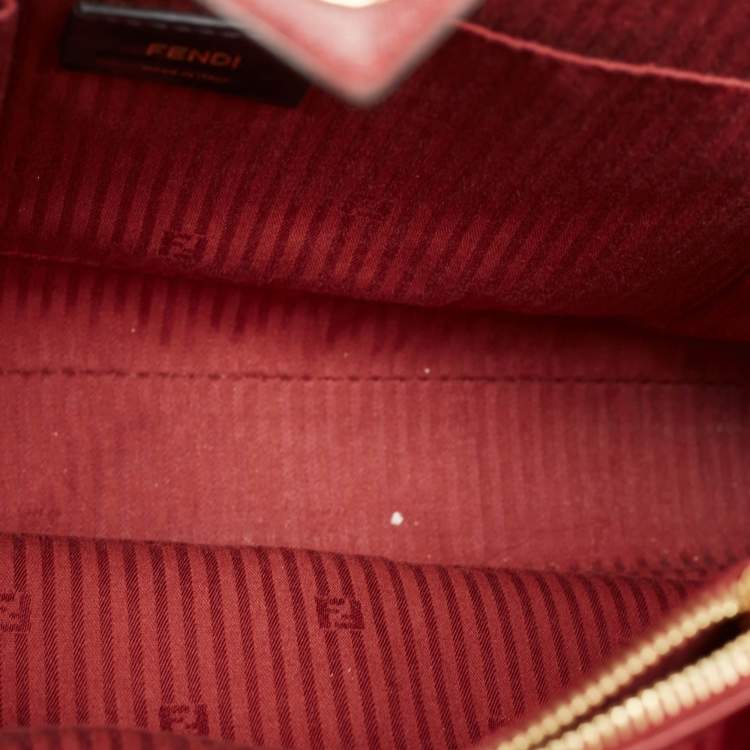 Pre Owned Fendi Red Leather Medium 2Jours Tote