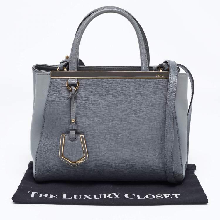 Pre Owned Fendi Grey Leather Petite Sac 2jours Tote