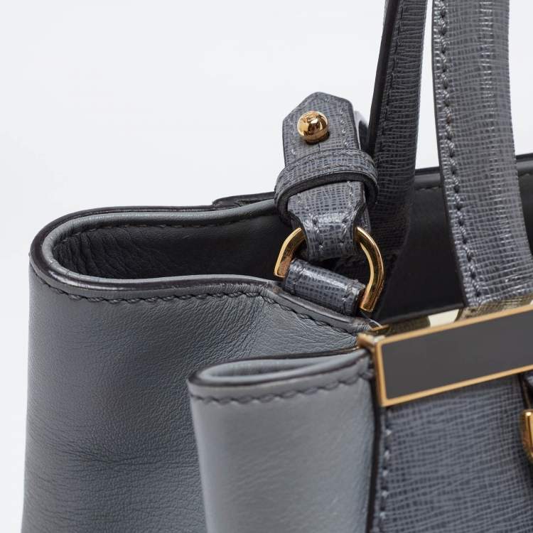 Pre Owned Fendi Grey Leather Petite Sac 2jours Tote