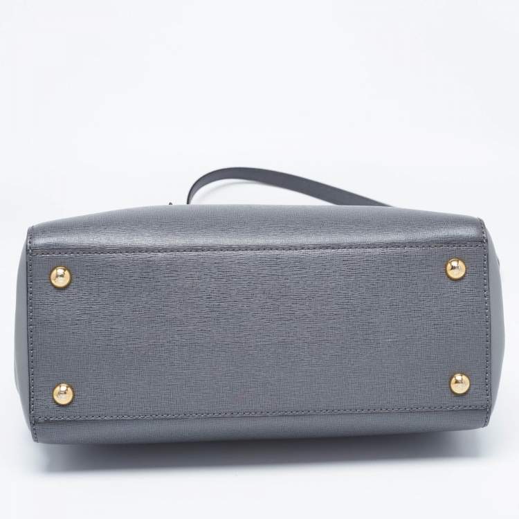 Pre Owned Fendi Grey Leather Petite Sac 2jours Tote