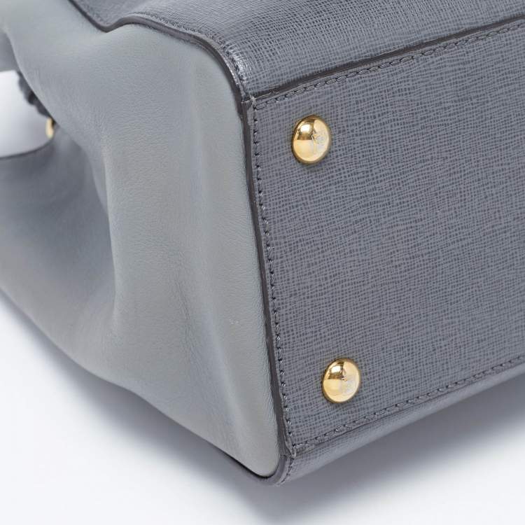 Pre Owned Fendi Grey Leather Petite Sac 2jours Tote