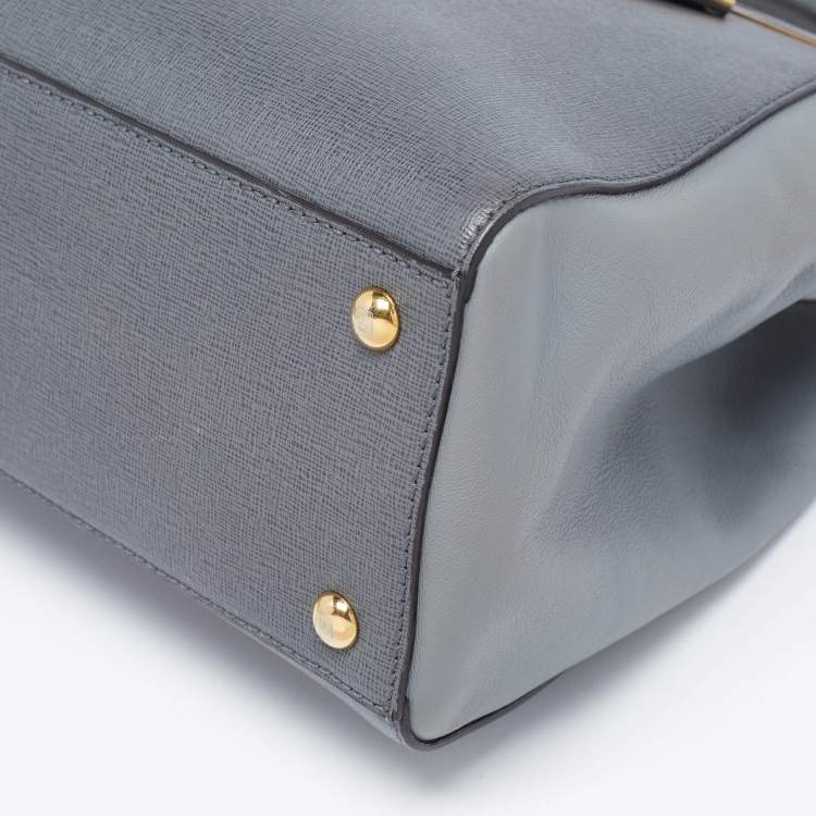 Pre Owned Fendi Grey Leather Petite Sac 2jours Tote