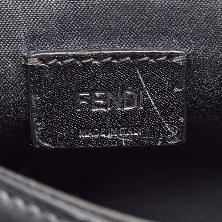 Pre Owned Fendi Black Leather Pochette Crossbody Bag