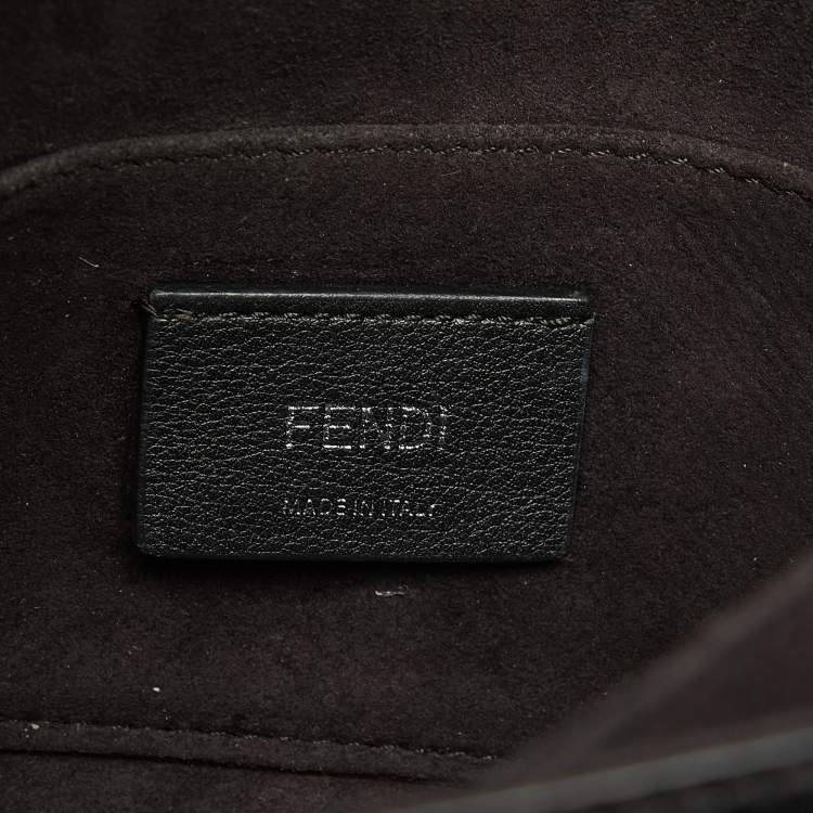 Pre Owned Fendi Black Leather Mini Kan I Shoulder Bag