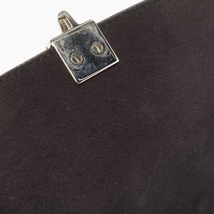 Pre Owned Fendi Black Leather Mini Kan I Shoulder Bag