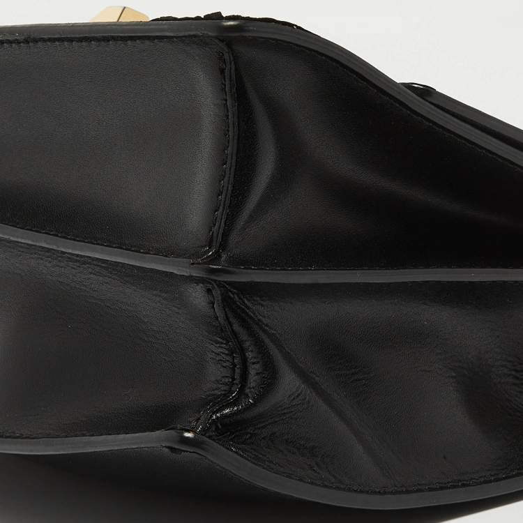 Pre Owned Fendi Black Leather Mini Kan I Shoulder Bag