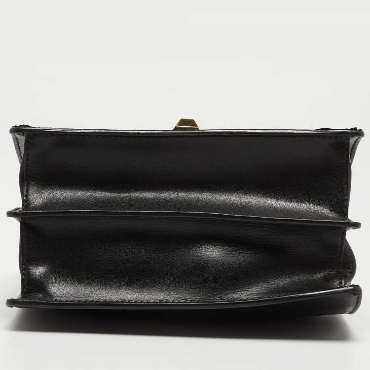 Pre Owned Fendi Black Leather Mini Kan I Shoulder Bag